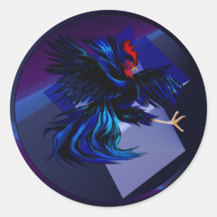 Sticker à coq noir de combat