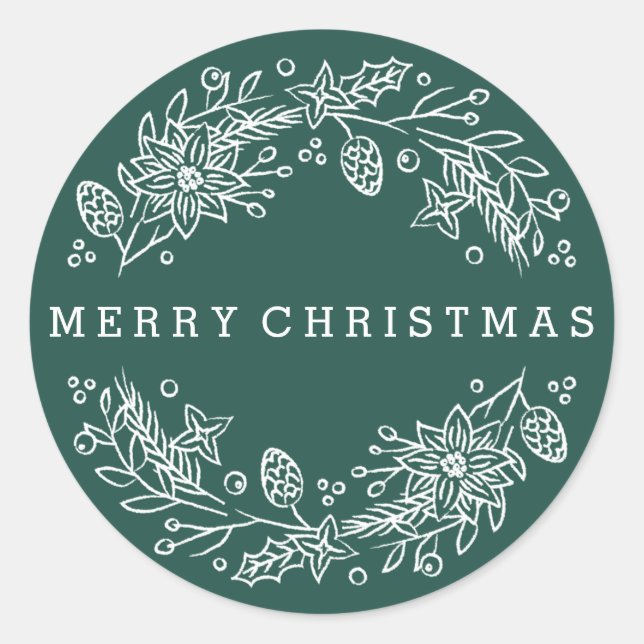 Sticker à couronne de Noël - Forêt (Devant)