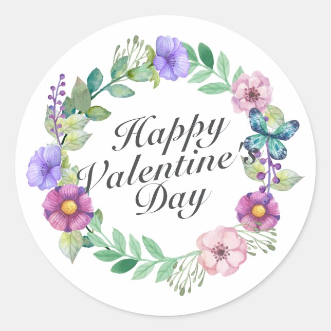 Sticker à couronnes florales de la Saint-Valentin (Devant)