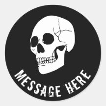Sticker à crâne rond personnalisable Arrière - pla
