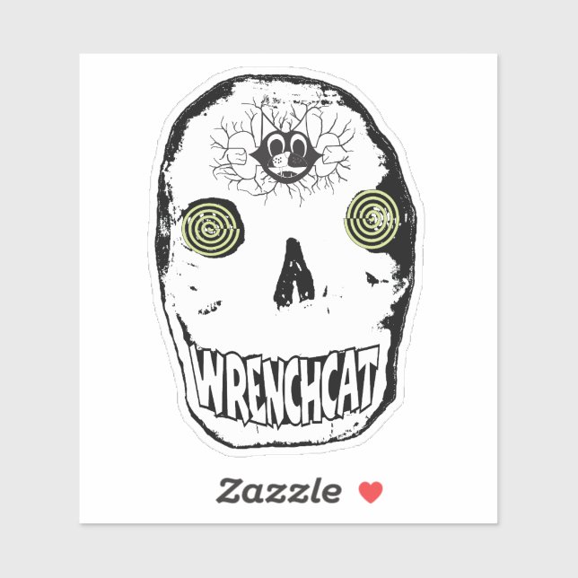 Sticker à crâne Wrenchcat (Feuille)
