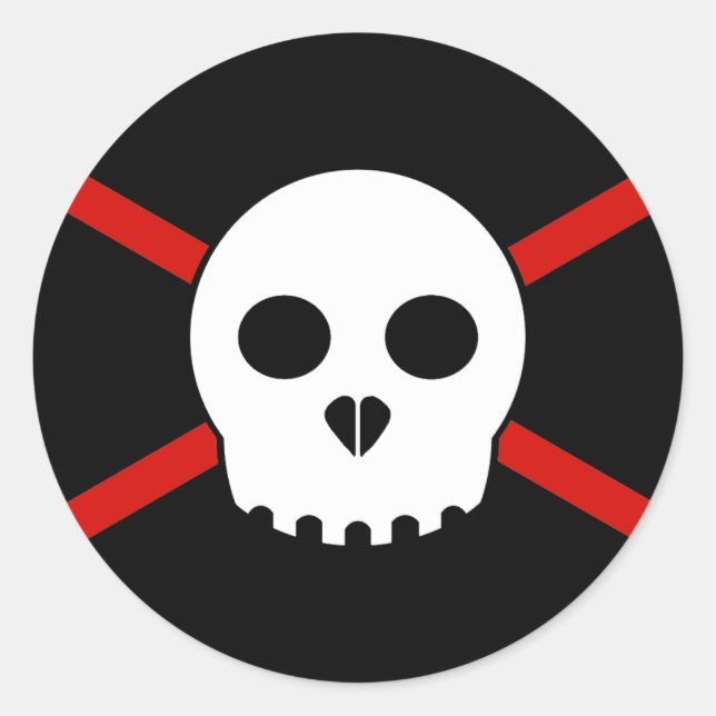 Sticker à crâne X blanc et rouge (Devant)