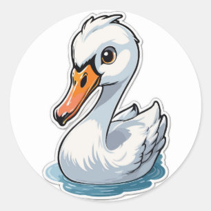 Sticker à cygne gracieux