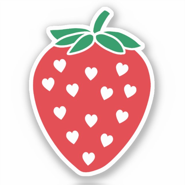 Sticker à découpe Vinyl Coeurs fraises (Recto)