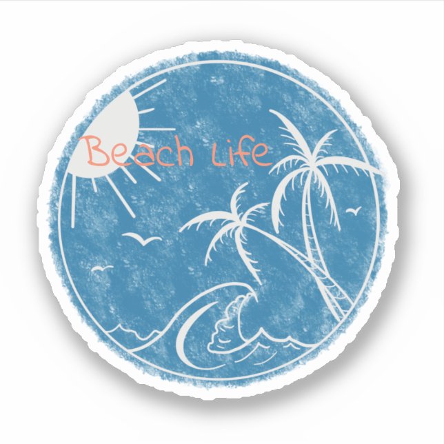 Sticker à découpe Vinyl Life Beach (Devant)