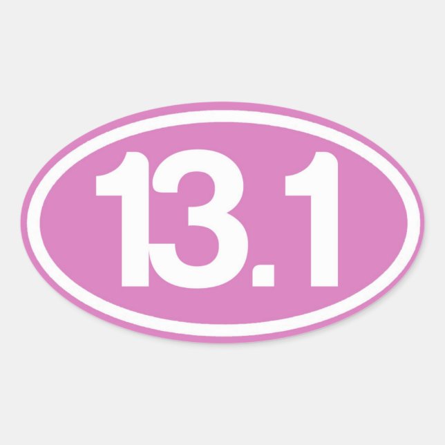 Sticker à demi-marathon rose 13,1 (Devant)