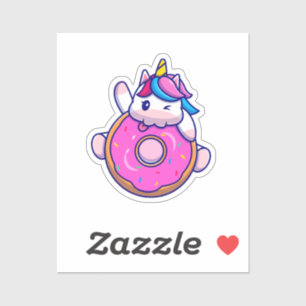 Sticker à Donut Unicorn mignon