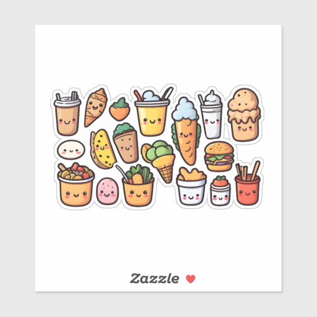 Sticker à doodle alimentaire (Feuille)