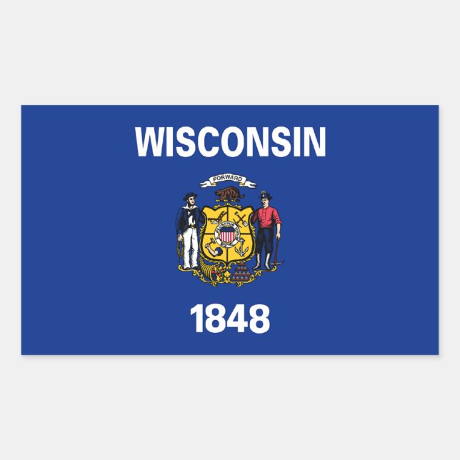 Sticker à drapeau de l'État du Wisconsin (Devant)