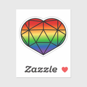 Sticker à drapeau en verre tendu D20 Rainbow Pride