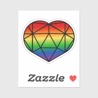 Sticker à drapeau en verre tendu D20 Rainbow Pride