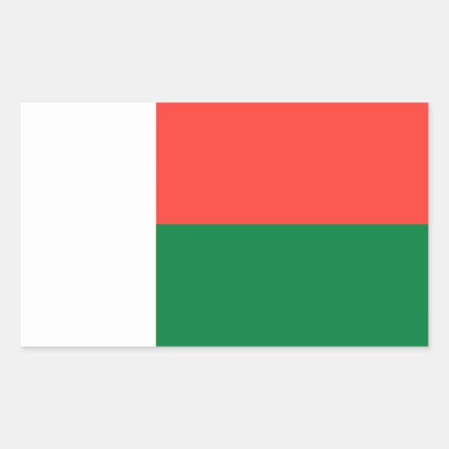 Sticker à drapeau rectangulaire de Madagascar (Devant)