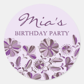 Sticker à éclats floraux violets