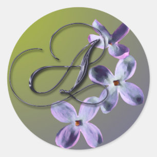 Sticker à enveloppe Lilac Monogramme