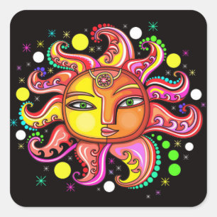 Sticker à face solaire céleste