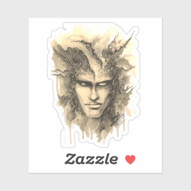 Sticker à facette aquarelle (Feuille)