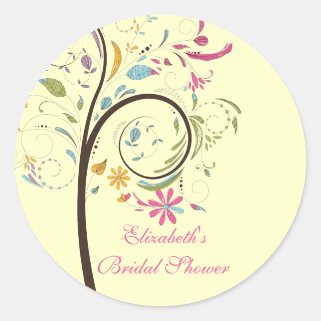 Sticker à Fête des mariées d'arbre fleuri de print (Devant)