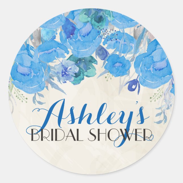 Sticker à Fête des mariées de fleurs bleues (Devant)