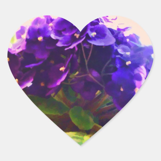 Sticker à fleurs aux violettes africaines (Devant)