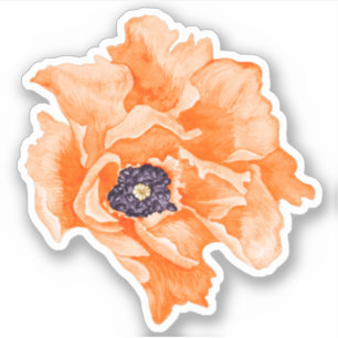 Sticker à fleurs de pavot
