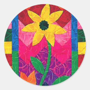 Sticker à fleurs inclinées