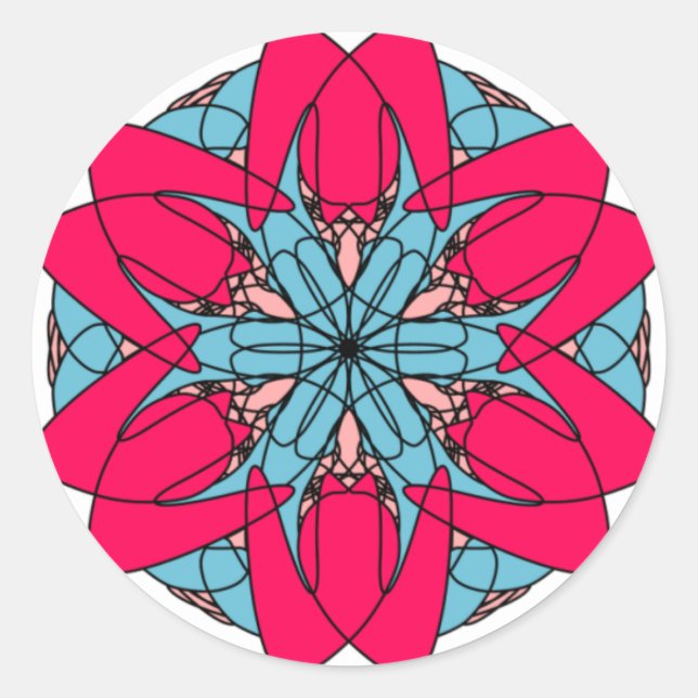 Sticker à fleurs roses chaudes (Devant)