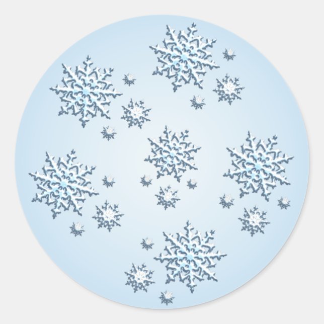Sticker à flocons de neige bleu-blanc (Devant)