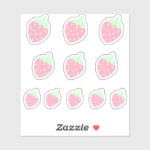 Sticker à fraises Kawaii