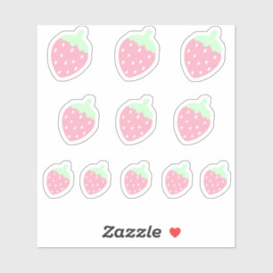 Sticker à fraises Kawaii