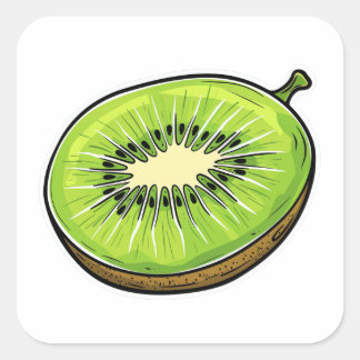 Sticker à fruits Kiwi mignon - frais et amusant!