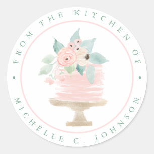 Sticker à gâteau Floral Baker Pastel Aquarelle Éti