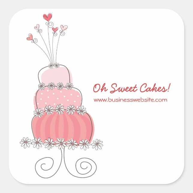 Sticker à gâteau Mariage rose chic (Devant)