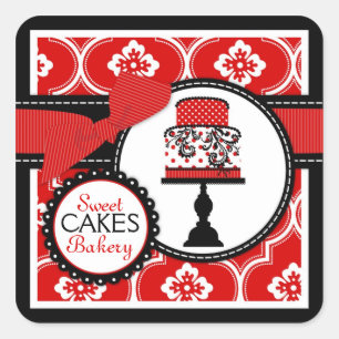 Sticker à gâteau sucré rouge B