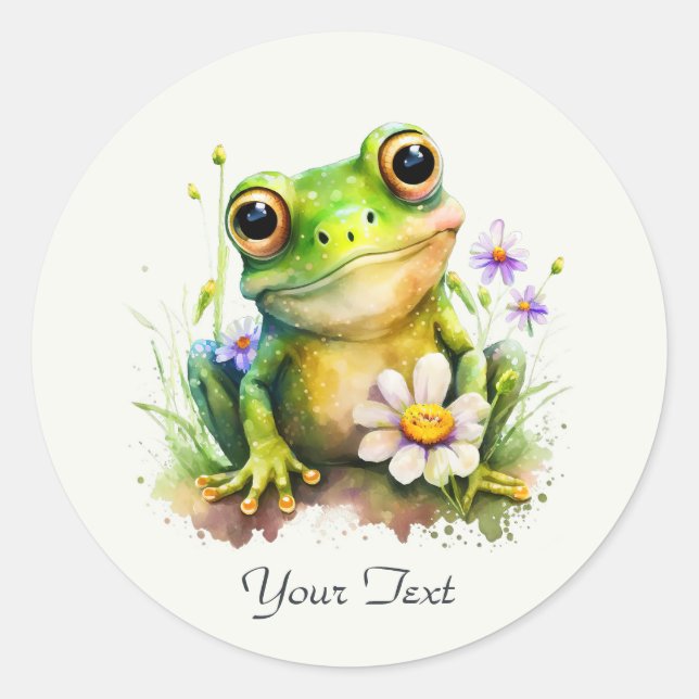 Sticker à grenouille florale (Devant)