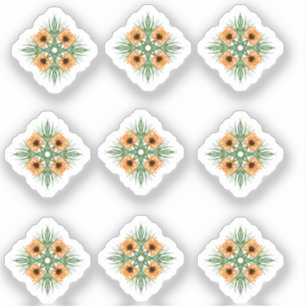 Sticker à griffes de tournesol à main florale