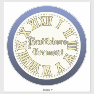 Sticker à horloge de la rue principale du Vermont 