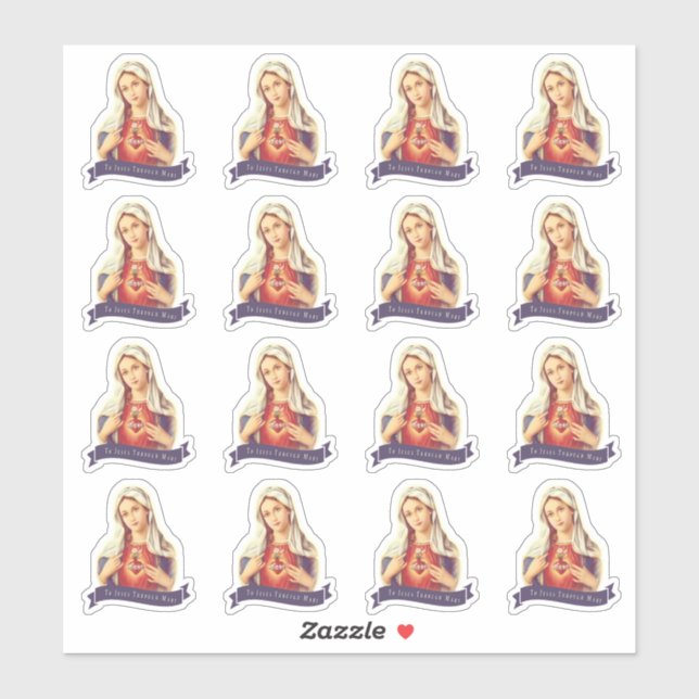 Sticker À Jésus par Marie Catholique Découpe de Vinyle (Feuille)