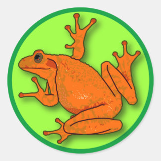 Sticker à la grenouille orange