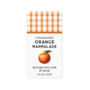 sticker à la marmelade d'orange avec à damiers mot