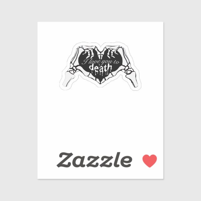 Sticker À la mort - Squelette Coeur main (Feuille)