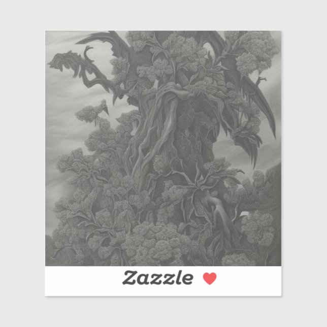 Sticker A l'extrémité du grand jardin sauvage (Feuille)