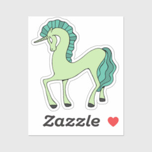 Sticker à licorne verte