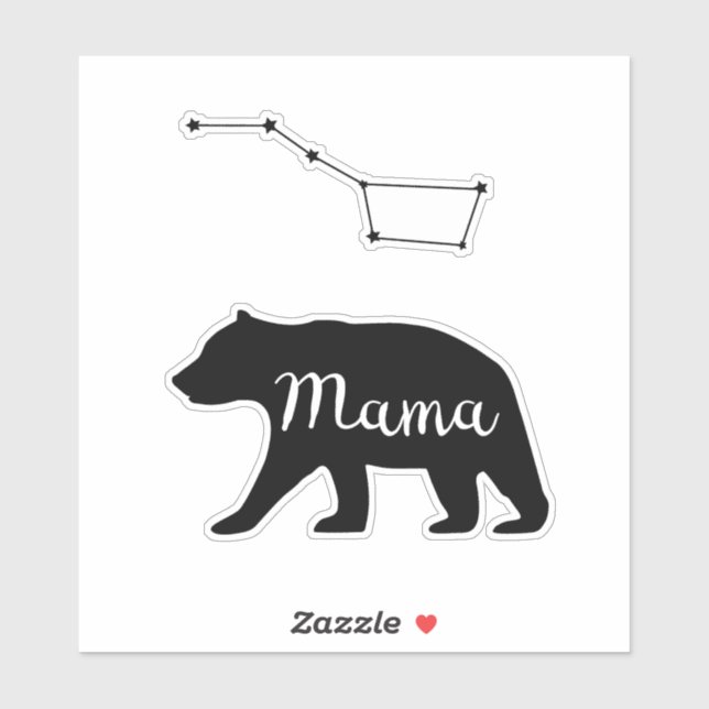 Sticker à l'ours de maman. (Feuille)