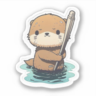 Sticker à loutres de mer mignonnes