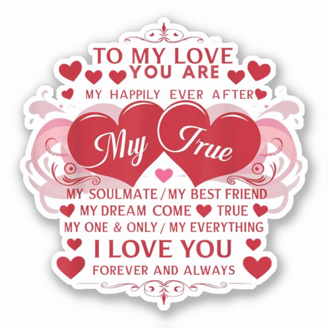 Sticker À Mon Amour Je T'Aime Pour Toujours Et Toujours Âg (Devant)