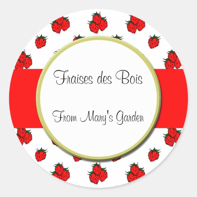 Sticker à Motif de fraises personnalisé (Devant)