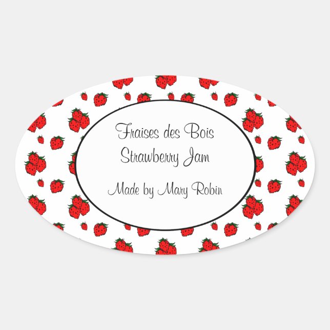 Sticker à Motif de fraises personnalisé (Devant)