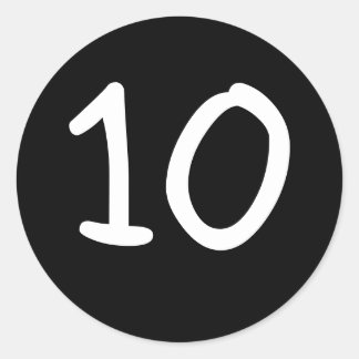 Sticker à numéro personnalisé rond noir