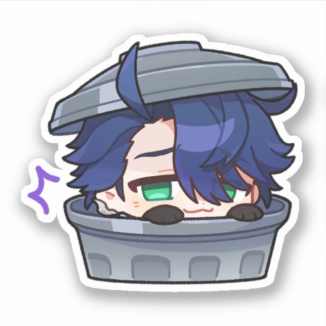 Sticker à ordures Honkai Star Rail Chibi Sampo (Devant)