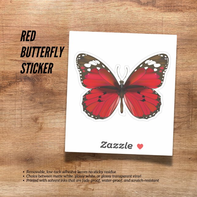 Sticker à papillon rouge (Red Butterfly Sticker)